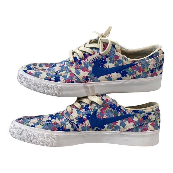 Nike-SB Janoski Canvas RM - Men’s Sneaker, Blue White Floral, Unique Sz 8 - Picture 5 of 9